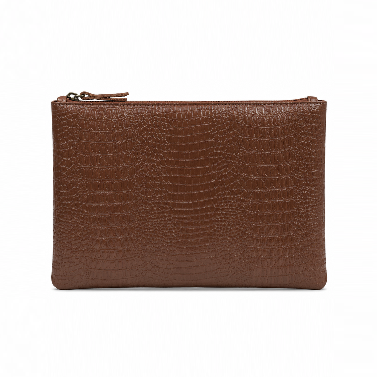 The Siena Croc Business Clutch – Chocolate Brown