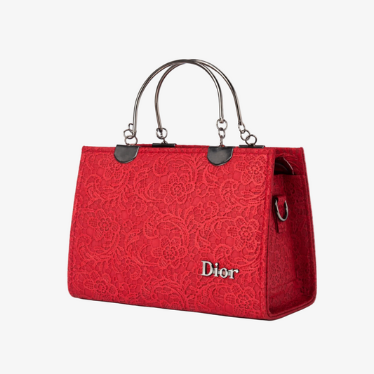 Lace Textured Handbag side view – FUR
