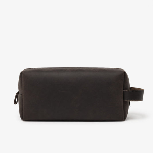 FUR Espresso Brown Genuine Leather Dopp Kit - 100% Pure Cow Leather Travel Toiletry Bag Pakistan