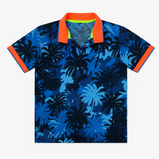 Blue Neon Collar Polo