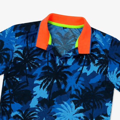 Blue Neon Collar Polo