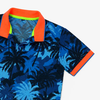 Blue Neon Collar Polo