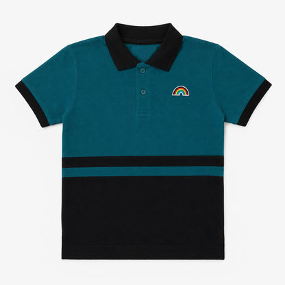 Ferozi Rainbow Stripe Polo