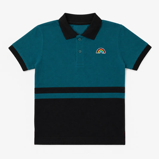 Ferozi Rainbow Stripe Polo