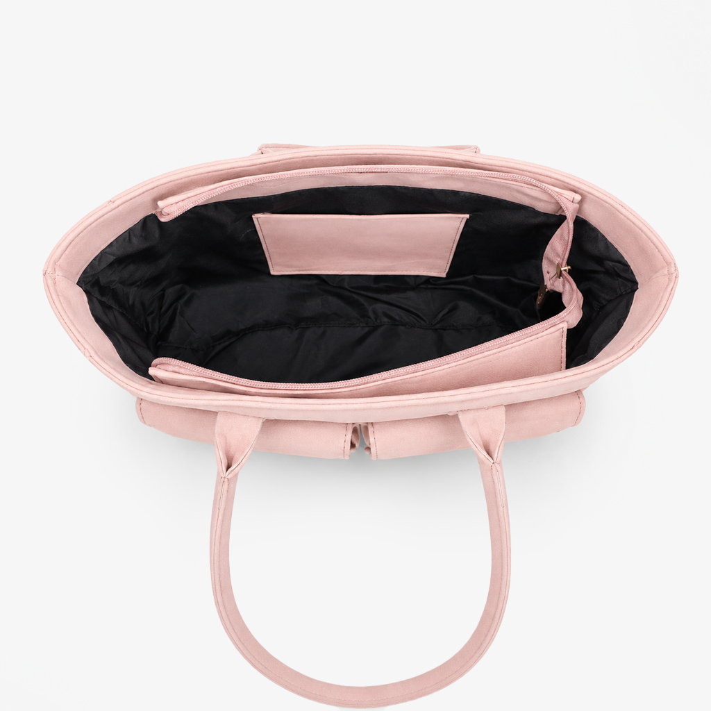 Blush Pink Suede Tote Bag