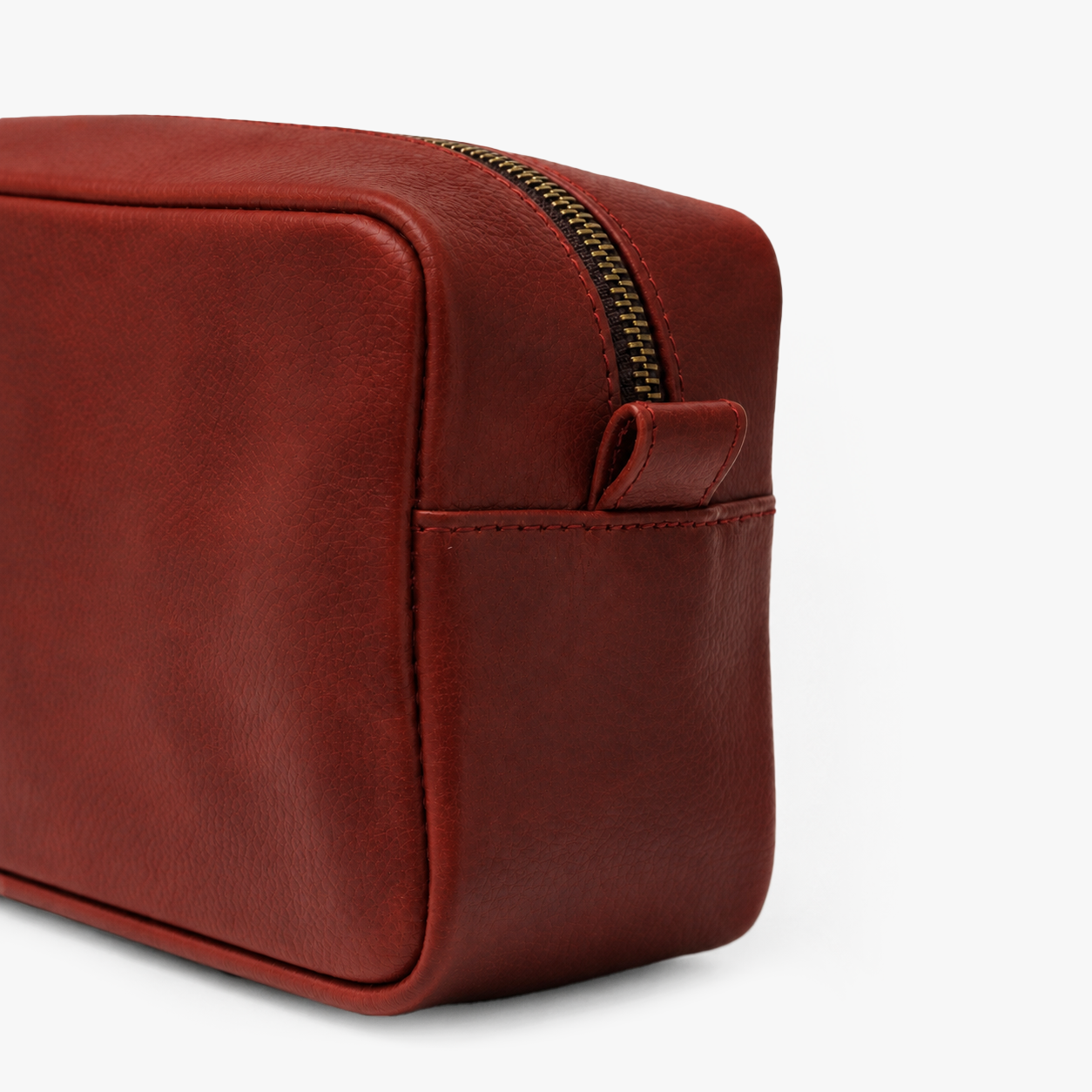Red wine Genuine Leather Dopp Kit | Pure Cow Leather | Antique Brass Zipper | Travel Toiletry Organizer | Unisex