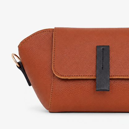 Milan Flap Crossbody Bag - Graphite - Rust