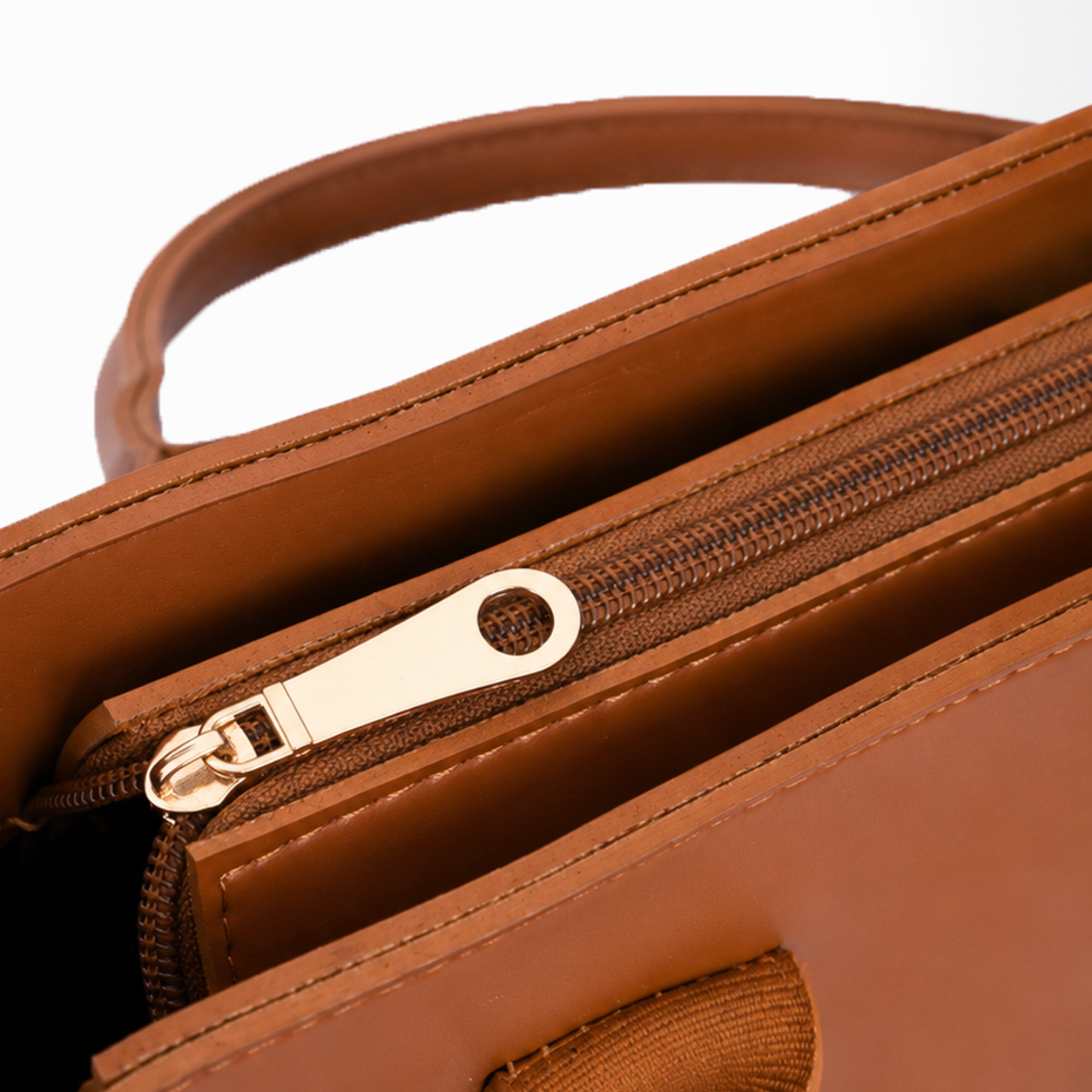 Tan Structured Tote Bag