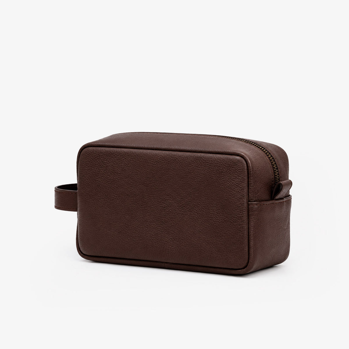 Chocolate Brown Genuine Leather Dopp Kit | Pure Cow Leather | Antique Brass Zipper | Travel Toiletry Organizer | Unisex