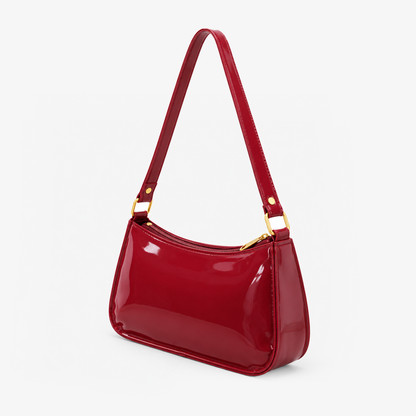 Scarlet Red Glossy Shoulder Bag