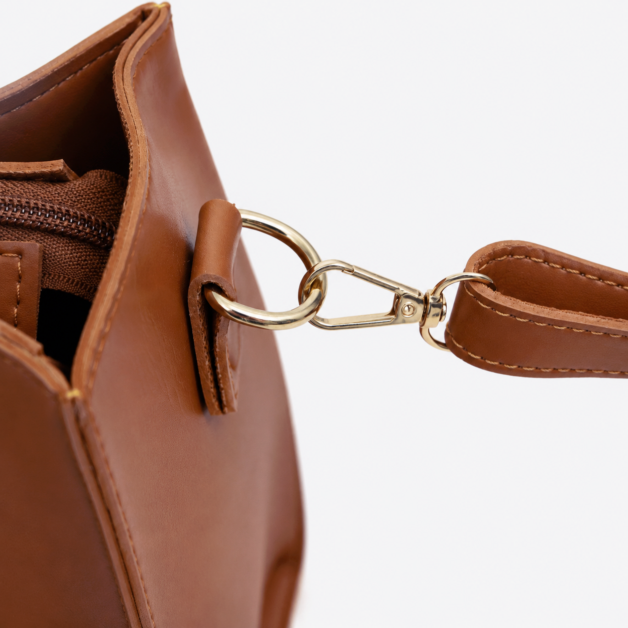 Tan Structured Tote Bag