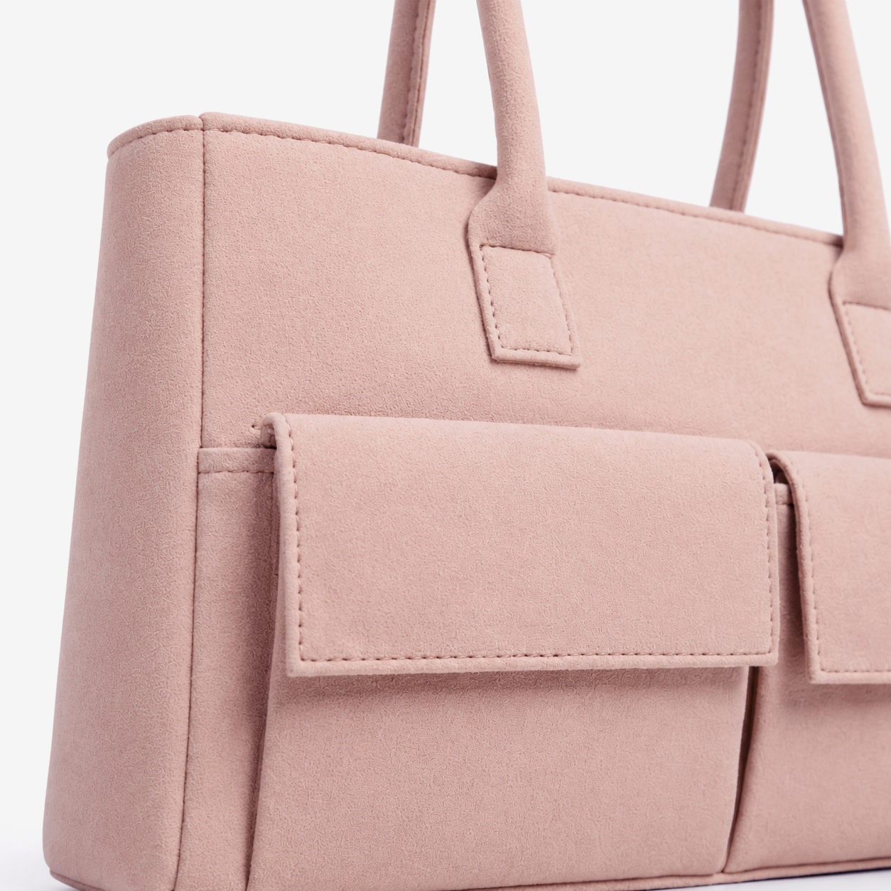 Blush Pink Suede Tote Bag