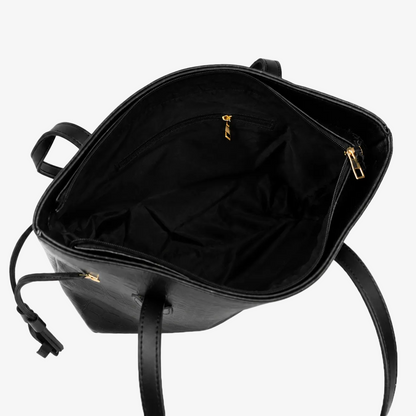 Black Croc-Embossed Tote Bag
