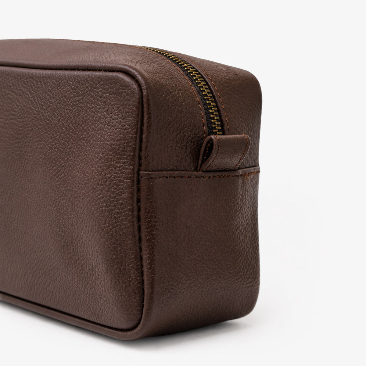 Chocolate Brown Genuine Leather Dopp Kit | Pure Cow Leather | Antique Brass Zipper | Travel Toiletry Organizer | Unisex