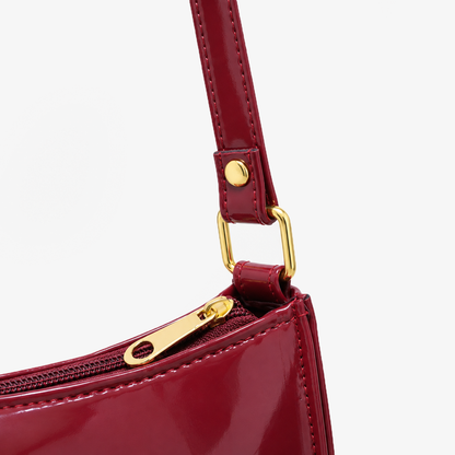 Scarlet Red Glossy Shoulder Bag