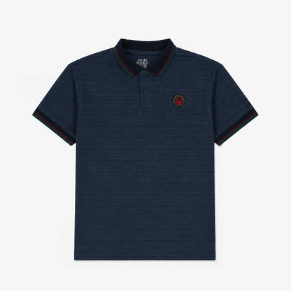 Blue Contrast Red Fork Polo