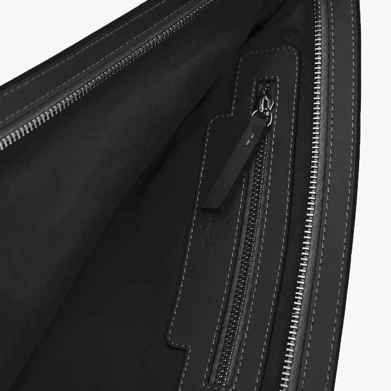Black Genuine Leather Clutch Wristlet Pouch