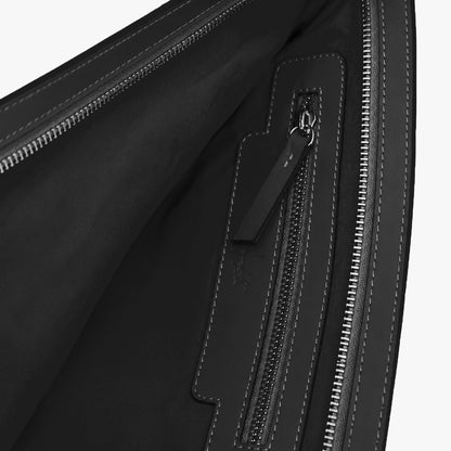 Black Genuine Leather Clutch Wristlet Pouch