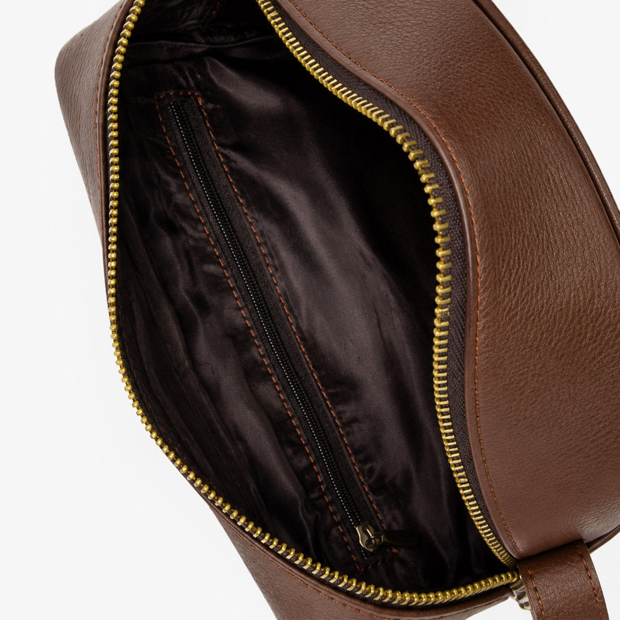Chocolate Brown Genuine Leather Dopp Kit | Pure Cow Leather | Antique Brass Zipper | Travel Toiletry Organizer | Unisex