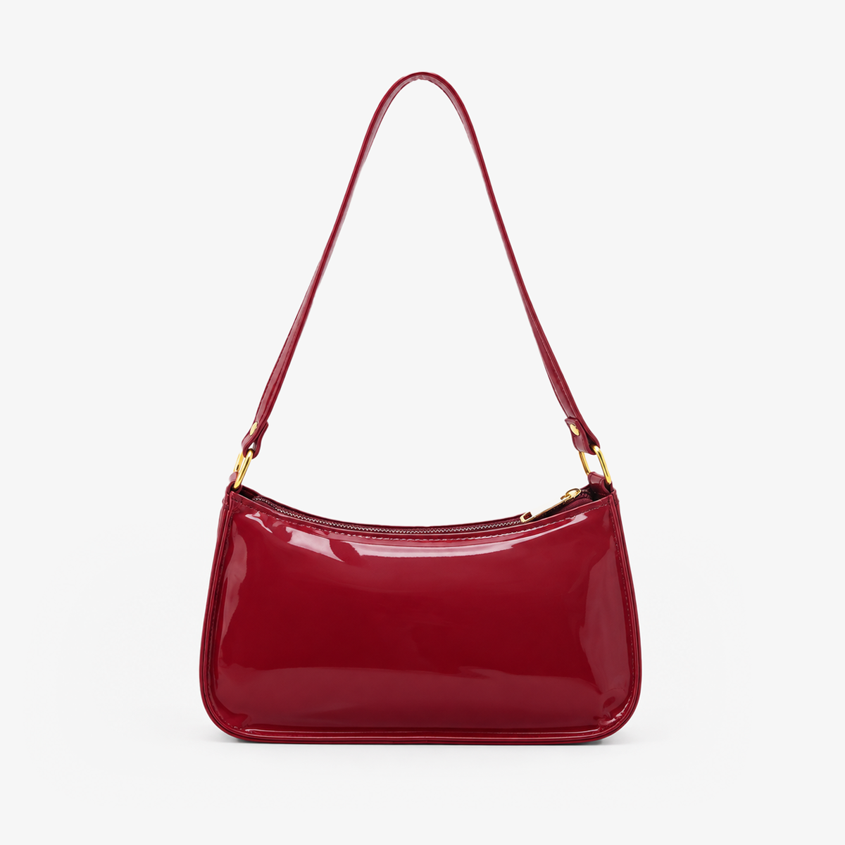 Scarlet Red Glossy Shoulder Bag