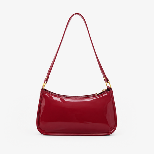 Scarlet Red Glossy Shoulder Bag