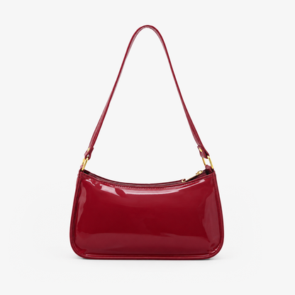 Scarlet Red Glossy Shoulder Bag