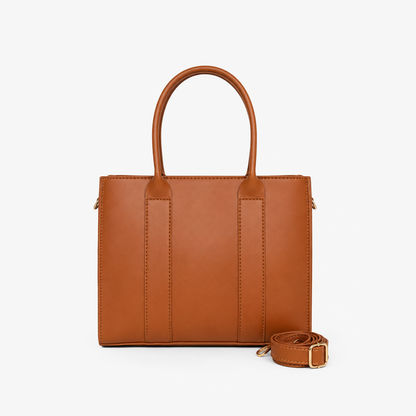 Tan Structured Tote Bag