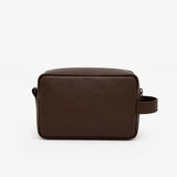 Chocolate Brown Genuine Leather Dopp Kit | Pure Cow Leather | Antique Brass Zipper | Travel Toiletry Organizer | Unisex