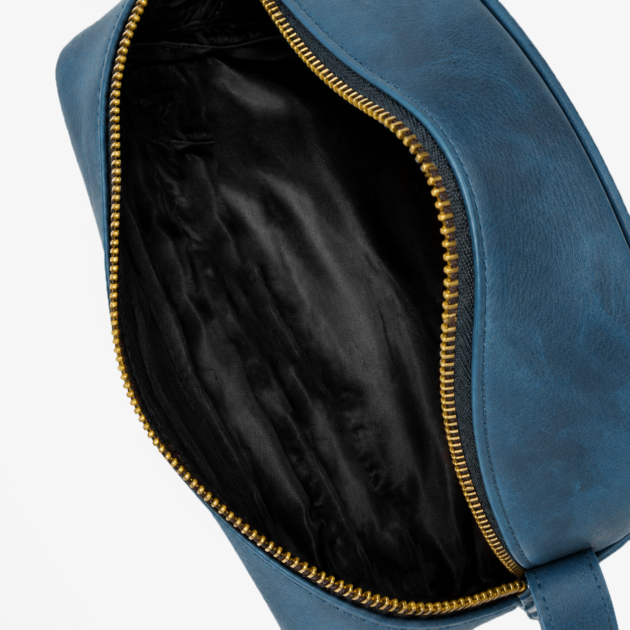 Blue Genuine Leather Dopp Kit | Pure Cow Leather | Antique Brass Zipper | Travel Toiletry Organizer | Unisex
