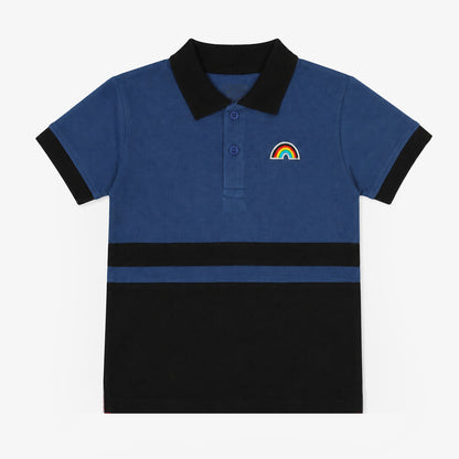 Blue Rainbow Stripe Polo