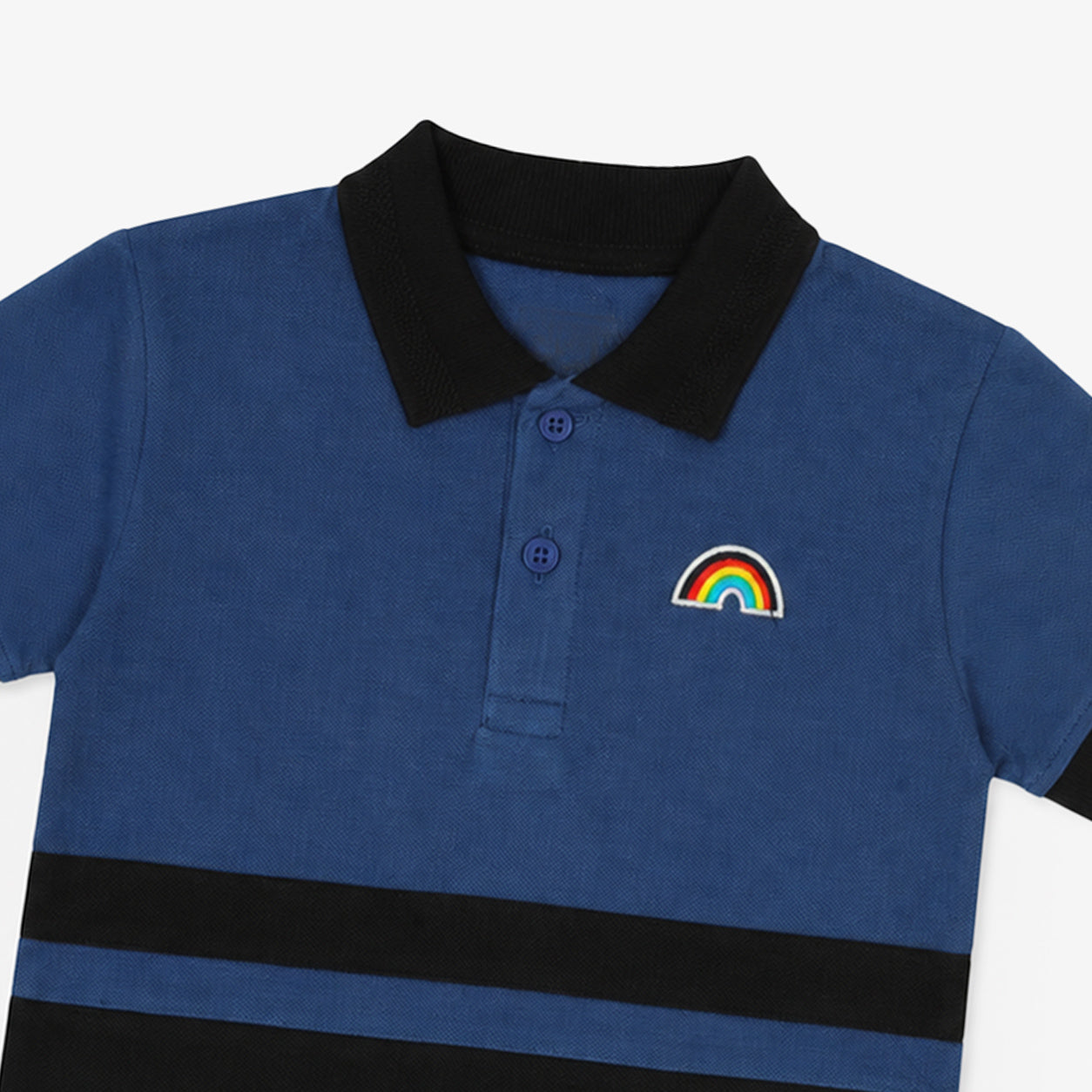 Blue Rainbow Stripe Polo