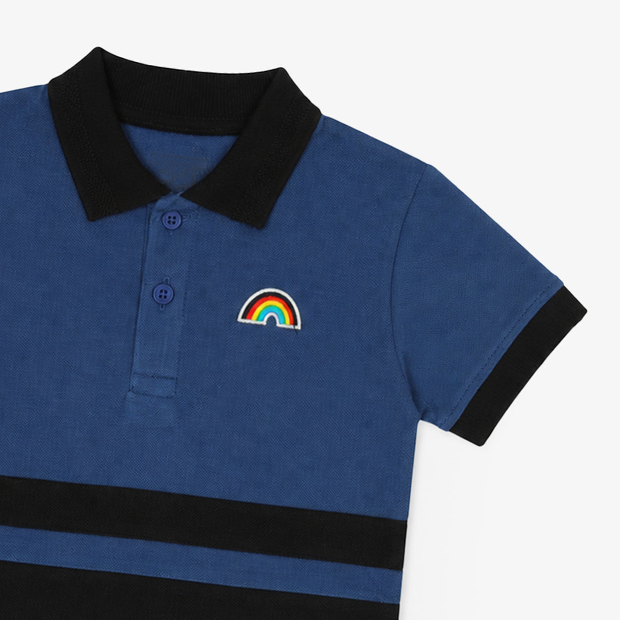 Blue Rainbow Stripe Polo