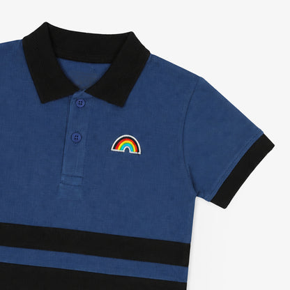 Blue Rainbow Stripe Polo