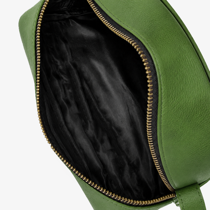 Olive Green Genuine Leather Dopp Kit | Pure Cow Leather | Antique Brass Zipper | Travel Toiletry Organizer | Unisex