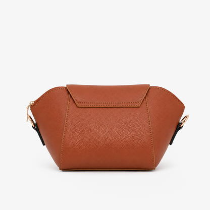 Milan Flap Crossbody Bag - Graphite - Rust