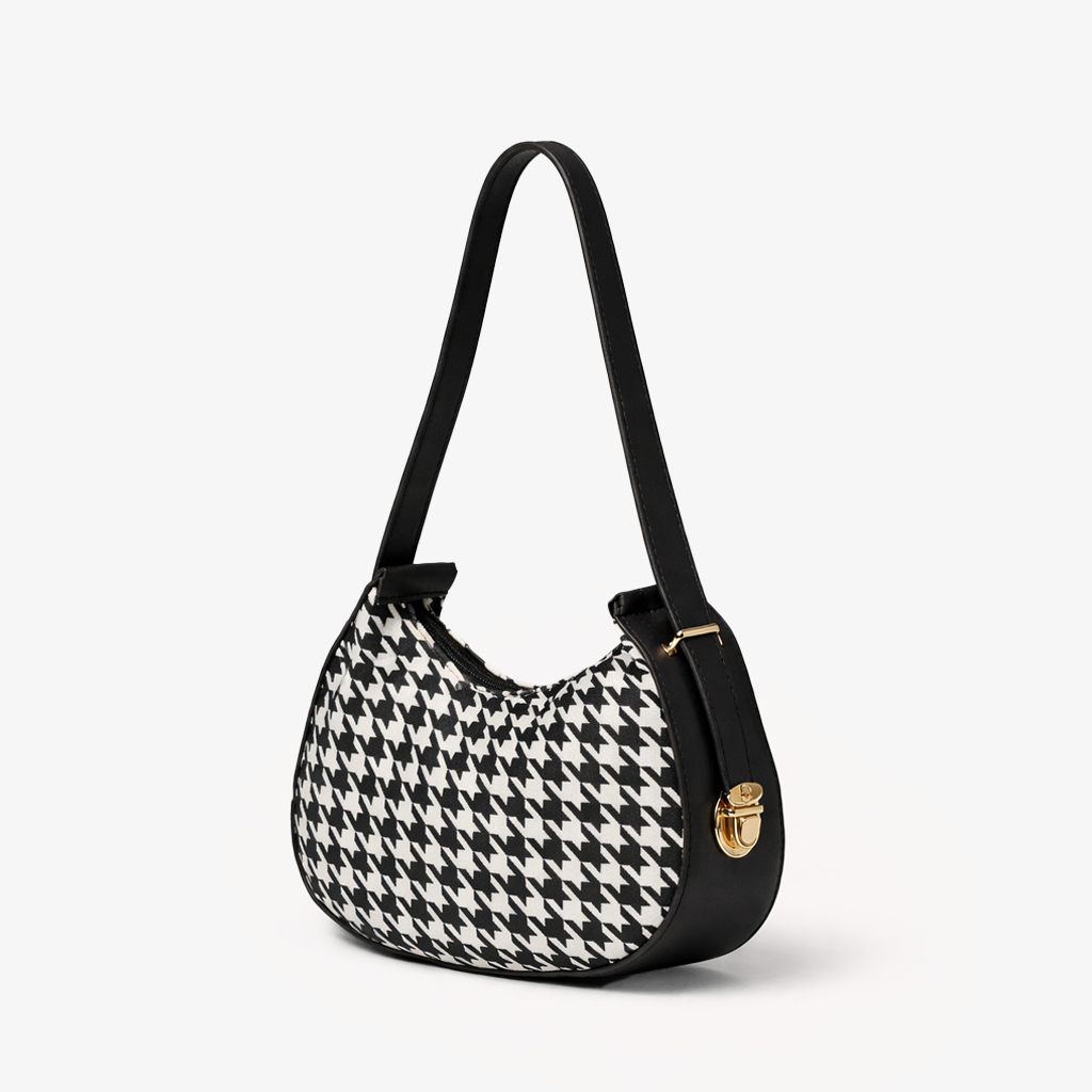 Midnight Houndstooth Bag