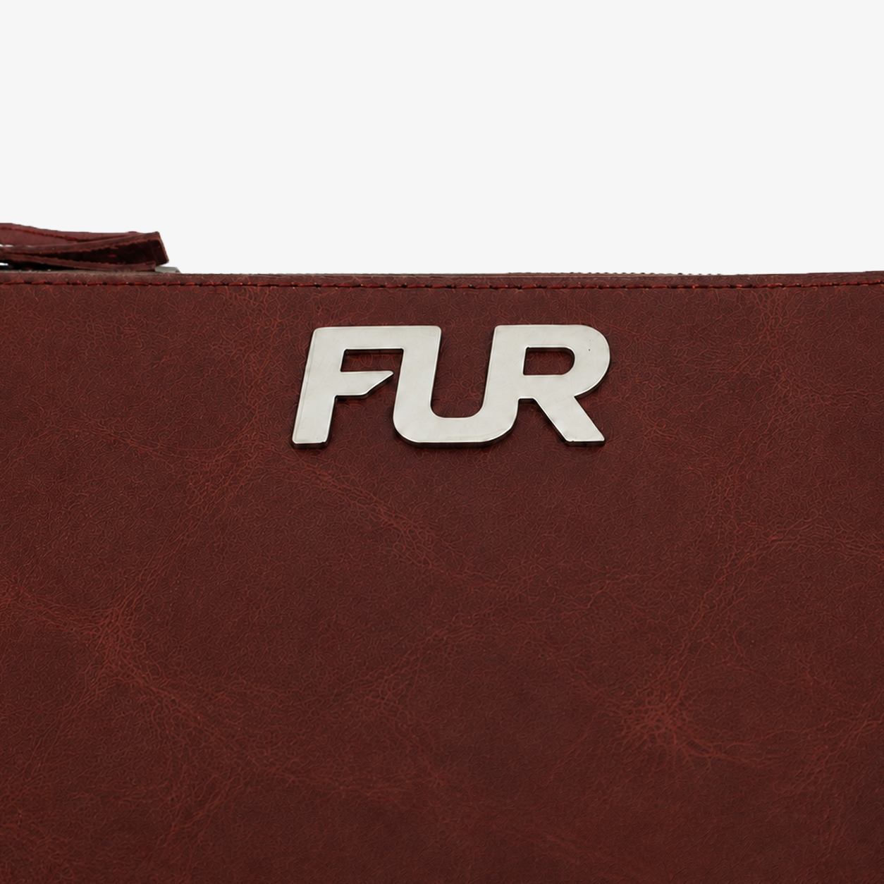 Maroon Leather Hand Clutch | Pure Cow Leather | Wrist Strap | Zip Closure | Unisex