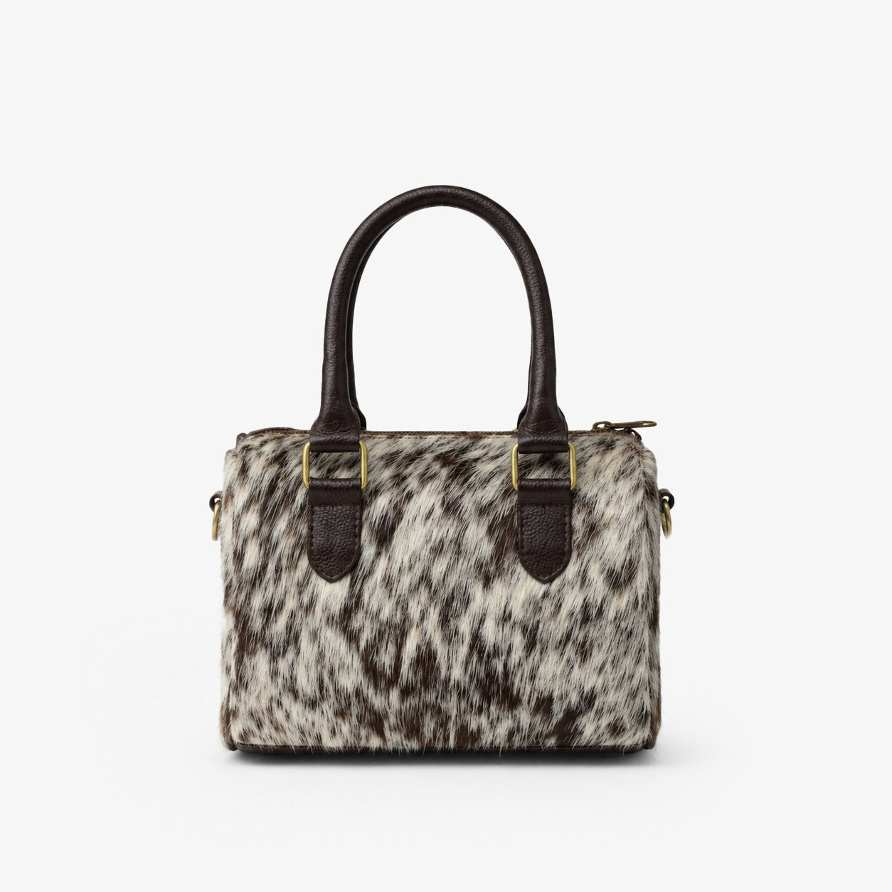 FUR Goat Hide Tote Espresso Ivory side view genuine leather Pakistan