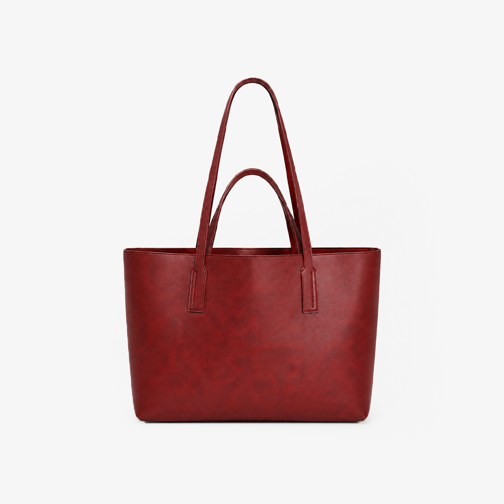 The Two-Tone Luxe Tote | Reversible Black & Wine Red