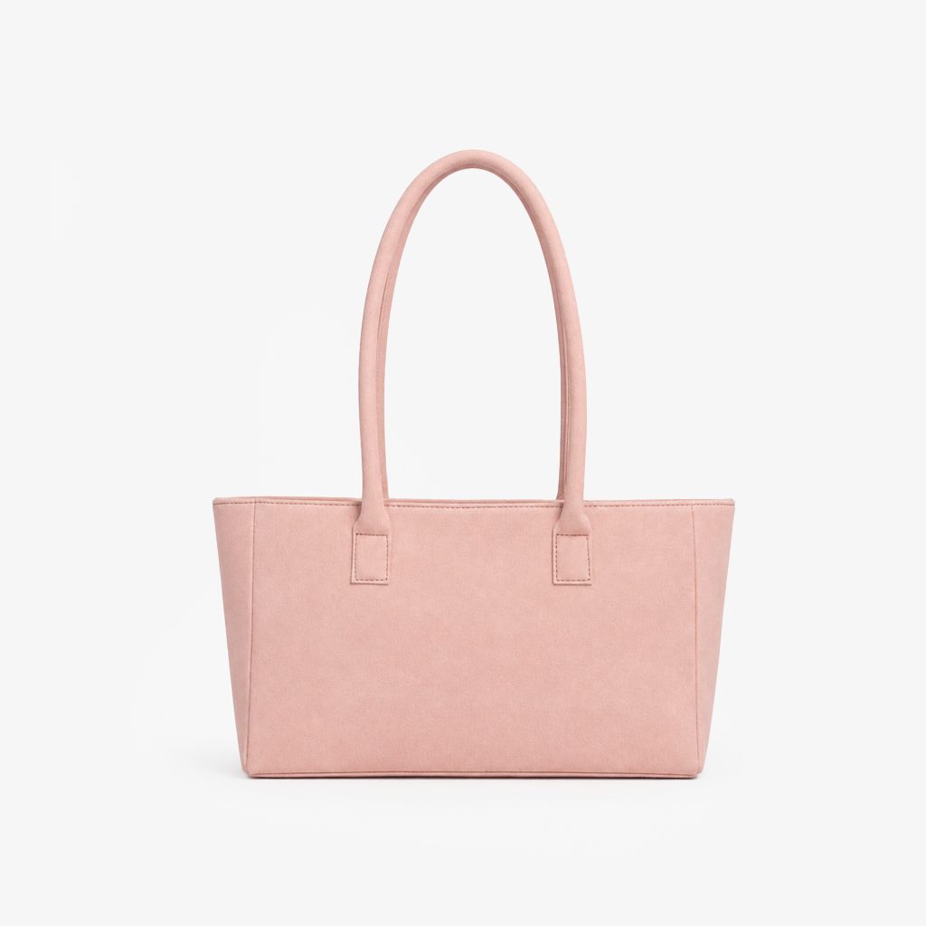 Blush Pink Suede Tote Bag