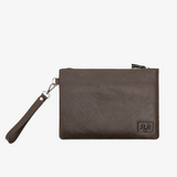 Brown Leather Hand Pouch with Detachable Wrist Strap – FUR Edition