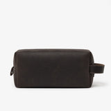 Espresso Brown Genuine Leather Dopp Kit | 100% Pure Cow Leather | Silver Hardware | Travel Toiletry Bag | Unisex