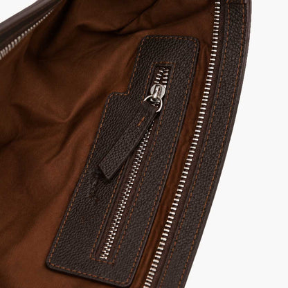 Espresso Brown Genuine Leather Clutch Wristlet | 100% Pure Cow Leather | Silver Hardware | Unisex