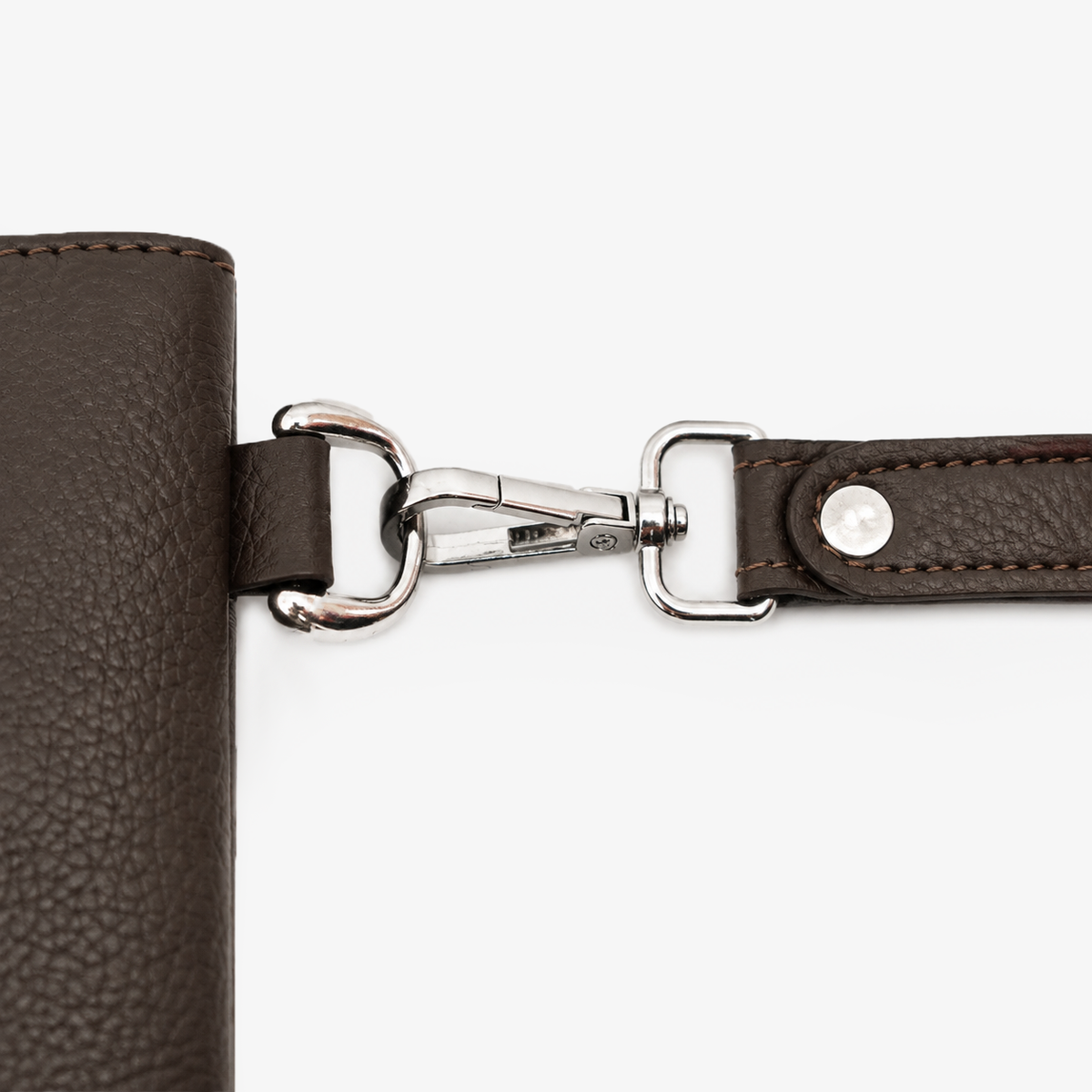 Brown Leather Hand Pouch with Detachable Wrist Strap – FUR Edition