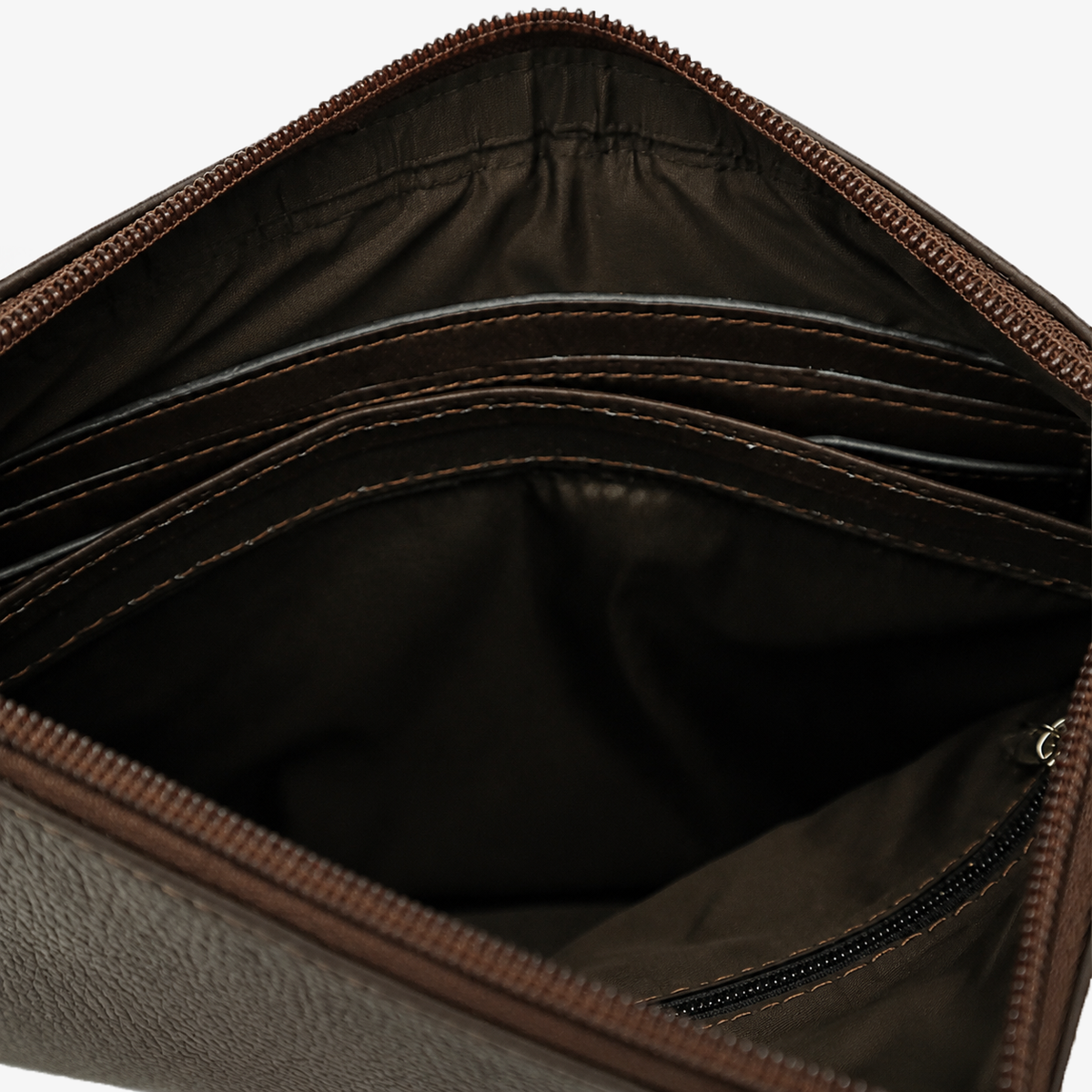 Brown Leather Hand Pouch with Detachable Wrist Strap – FUR Edition