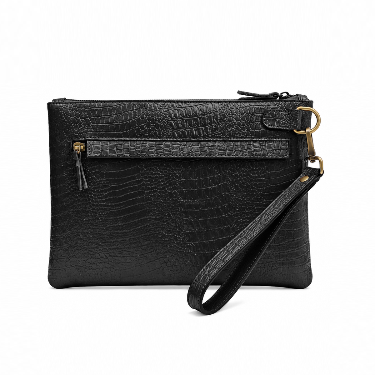 The Siena Croc Business Clutch – Classic Black