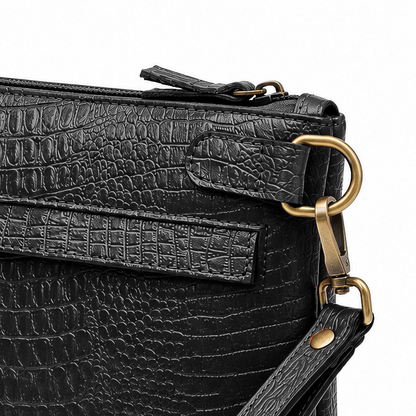 The Siena Croc Business Clutch – Classic Black