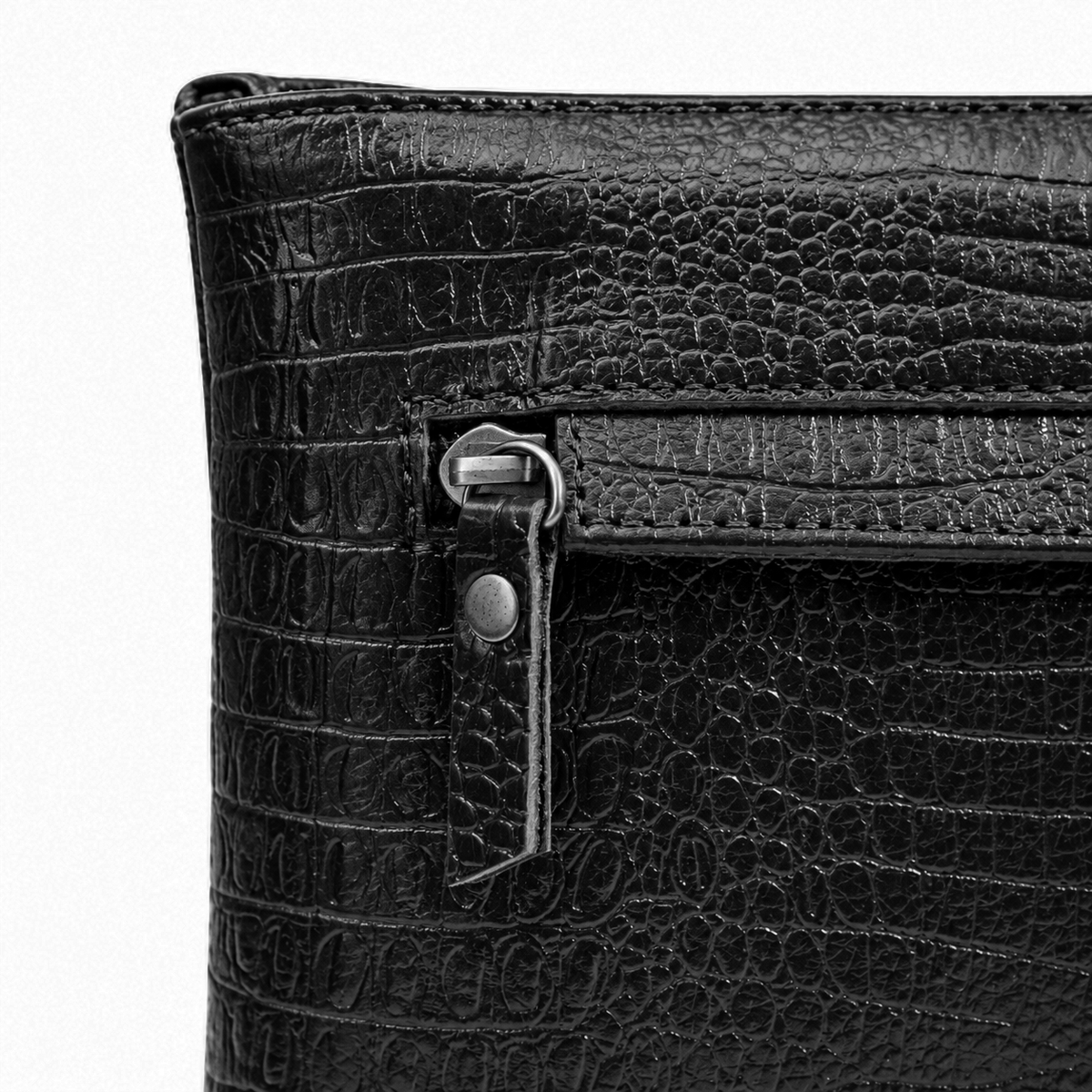 The Siena Croc Business Clutch – Classic Black