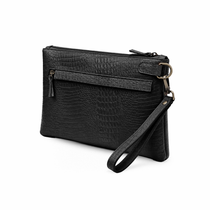 The Siena Croc Business Clutch – Classic Black