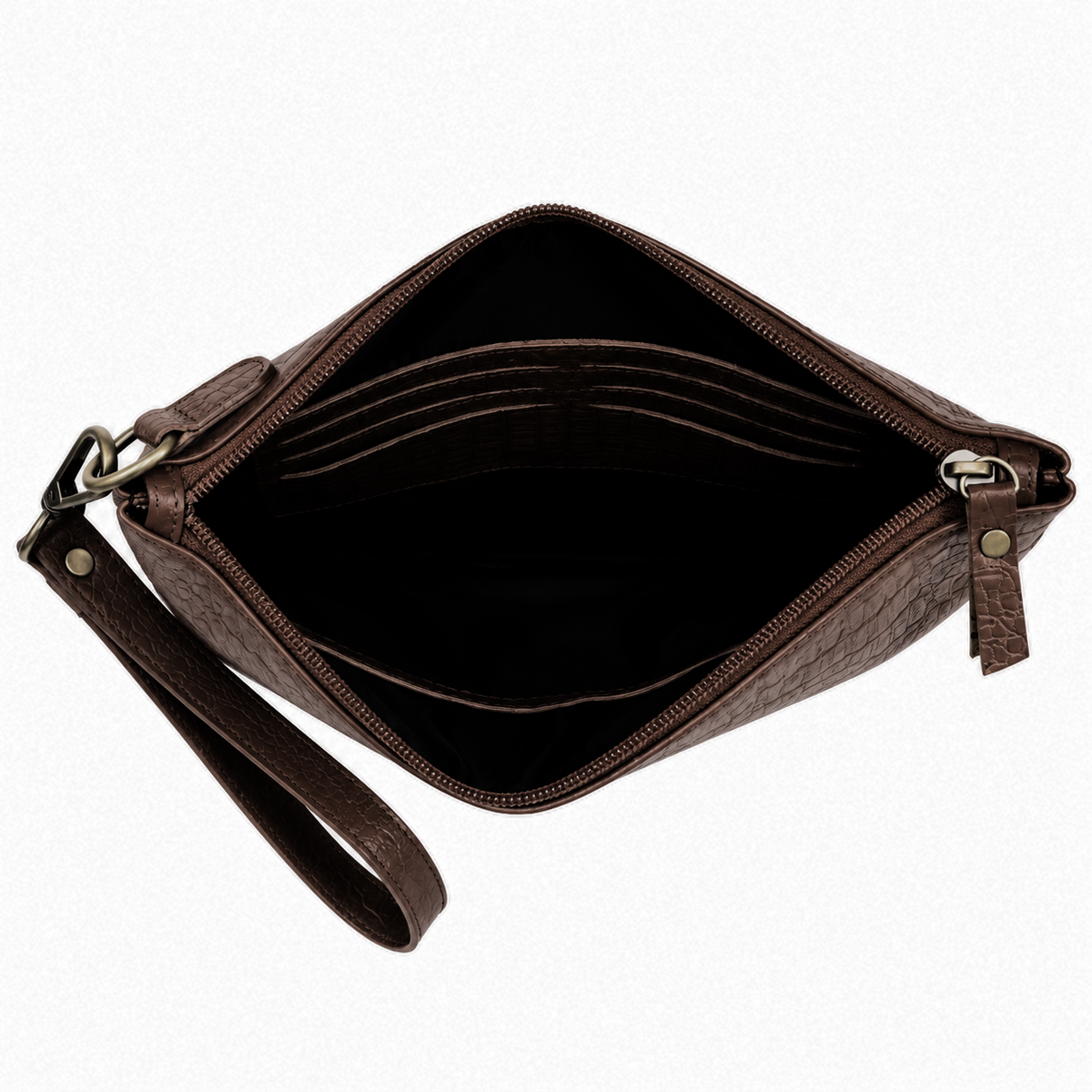 The Siena Croc Business Clutch – Espresso Brown